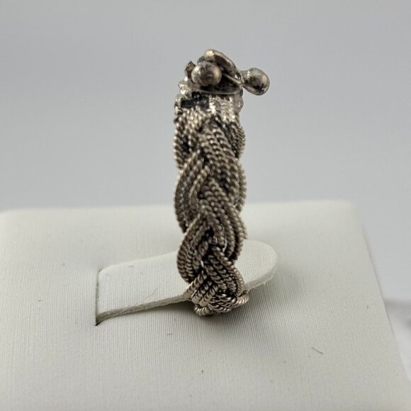 Vintage Sterling Silver Braided Wire Ring - Picture 3 of 7